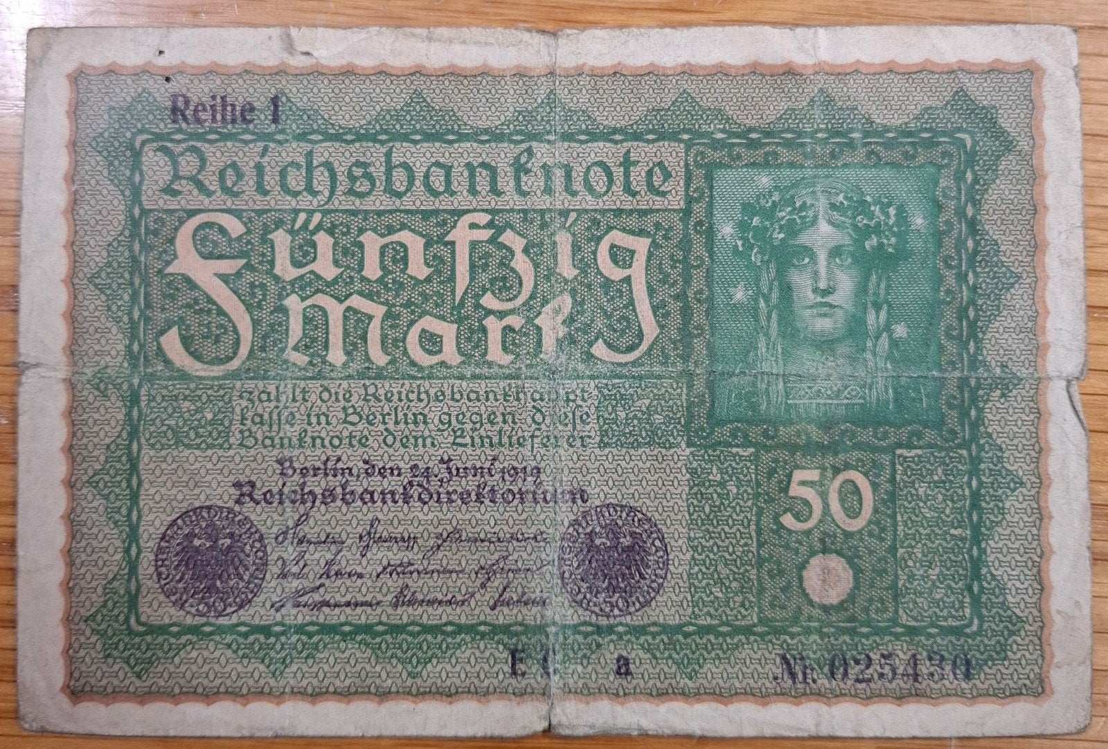 56a# Duitsland 50 Mark 1919 P66, Postzegels en Munten, Bankbiljetten | Europa | Niet-Eurobiljetten, Ophalen of Verzenden, Duitsland