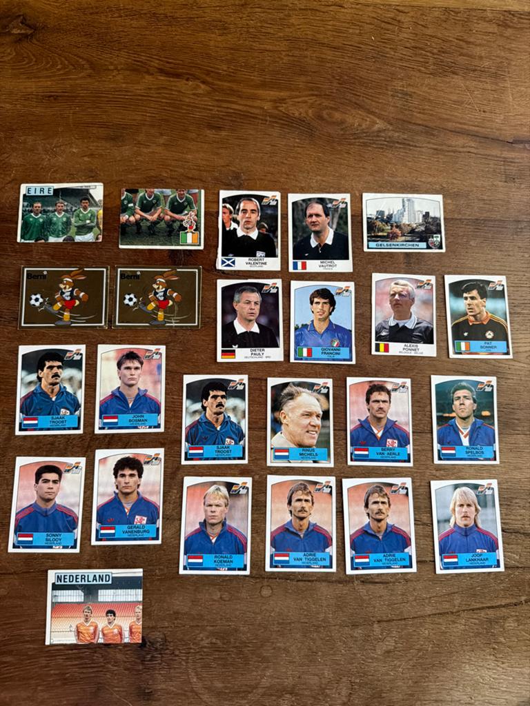 24x Panini Uefa 1988 - veel Ned elftal, Verzamelen, Sportartikelen en Voetbal, Gebruikt, Spelerskaart, Overige binnenlandse clubs