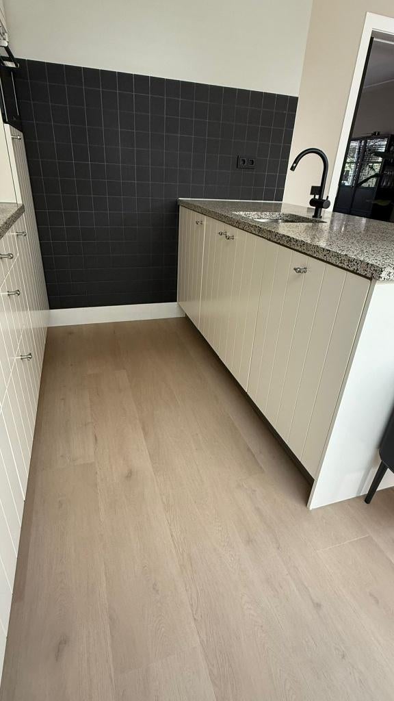 Brocante roomwitte eilandkeuken+terrazzowerkbladGEDEMONTEERD, Wit, Overige typen, Graniet of Steen, Ophalen of Verzenden