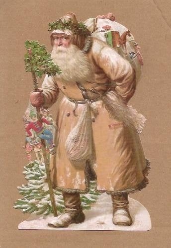 Oude witte kerstman poezieplaatjes 5164, Verzamelen, Ophalen of Verzenden