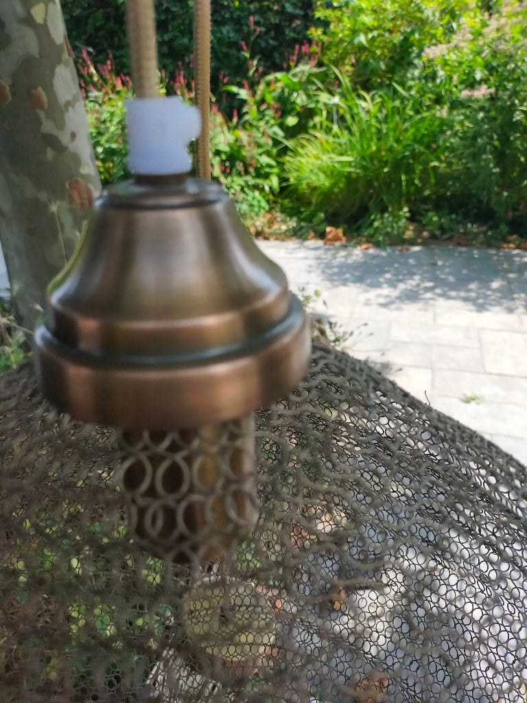 Light en living hanglamp brons draadwerk, Klassiek modern, Zo goed als nieuw, Metaal, E27 (groot)