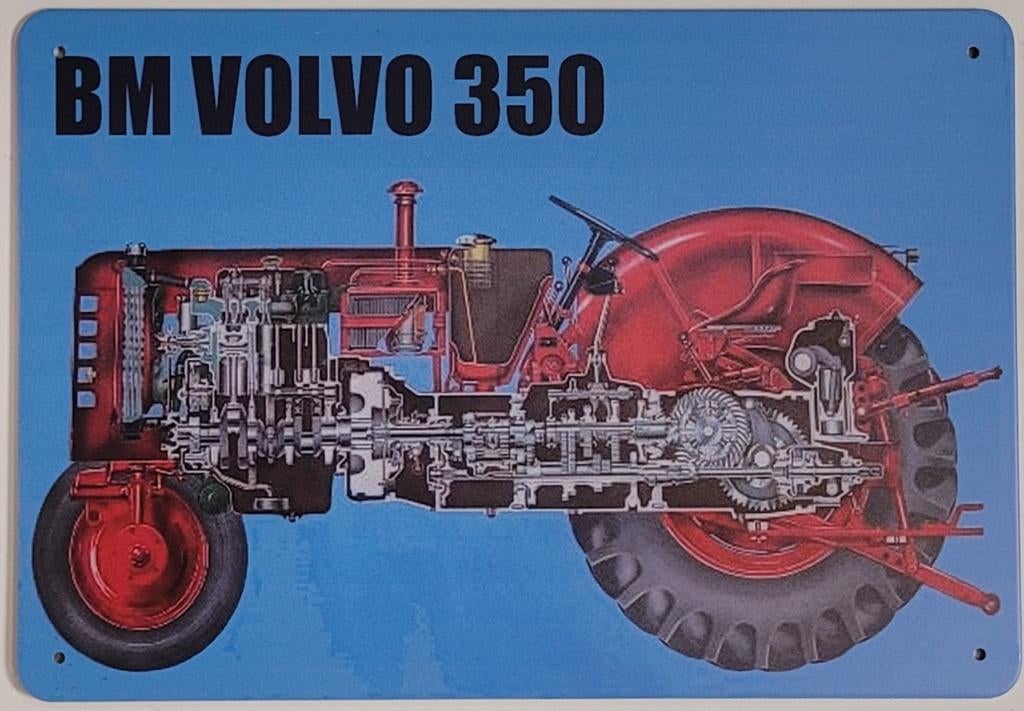 BM Volvo 350 tractor reclamebord van metaal wandbord deco, Ophalen of Verzenden, Nieuw, Auto's