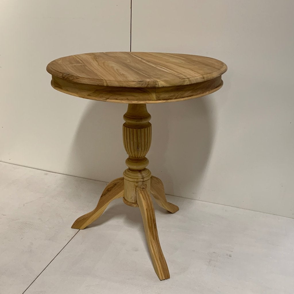 ronde bijzettafel / wijntafel teak - 60 cm - Gratis bezorgd, Huis en Inrichting, TTM Wonen, Meubels – (Perzische) Tapijten en Woonaccessoires