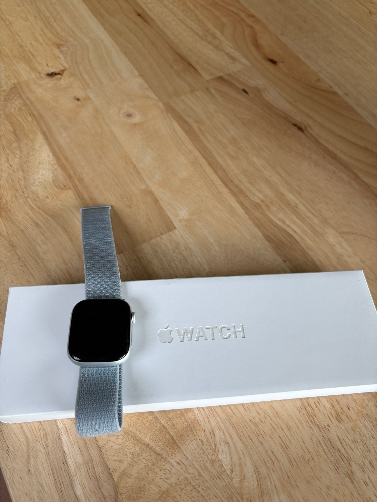 Apple Watch S10 GPS 42mm Zilver Alu Blue Cloud Sport Loop, IOS, Ophalen of Verzenden, Zo goed als nieuw, Waterdicht
