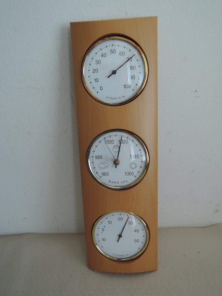 Hygrometer, barometer en thermometer op hanger, Ophalen of Verzenden, Gebruikt, Weerstation