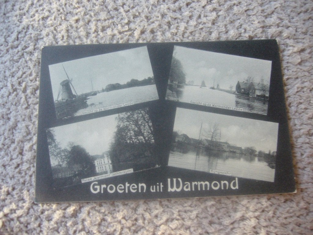 WARMOND  =  4 LUIK  MET MOLEN 1912, Verzamelen, Ophalen of Verzenden, Voor 1920, Gelopen, Zuid-Holland