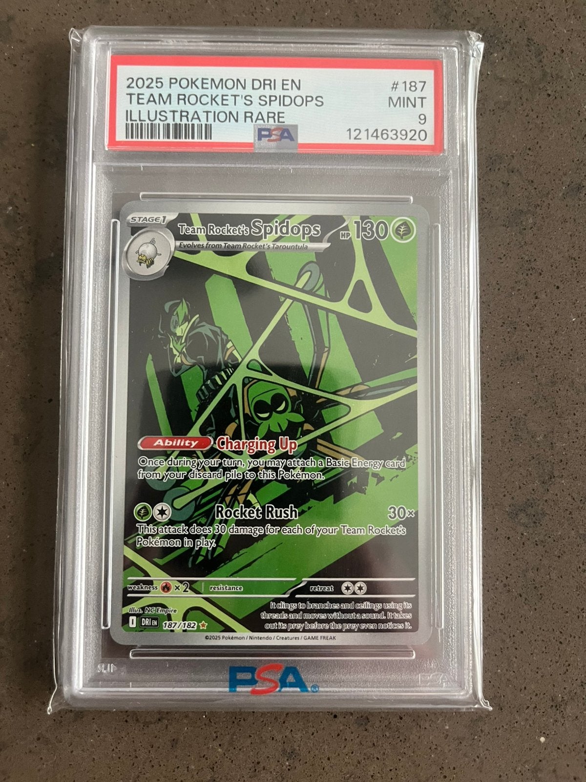 Team Rocket’s Spidops #187 [PSA 9] - Destined Rivals 2025, Ophalen of Verzenden, Zo goed als nieuw, Losse kaart