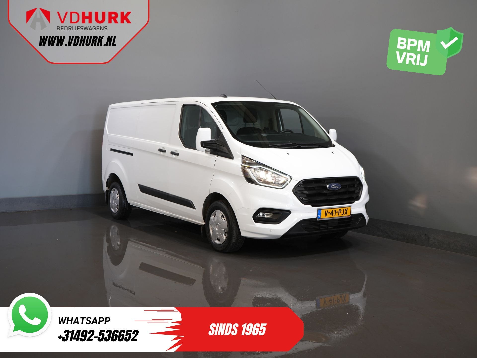 Ford Transit Custom 2.0 TDCI L2 130 pk Trend 2.8t Trekverm/, Voorwielaandrijving, 4 cilinders, 1991 kg, Wit