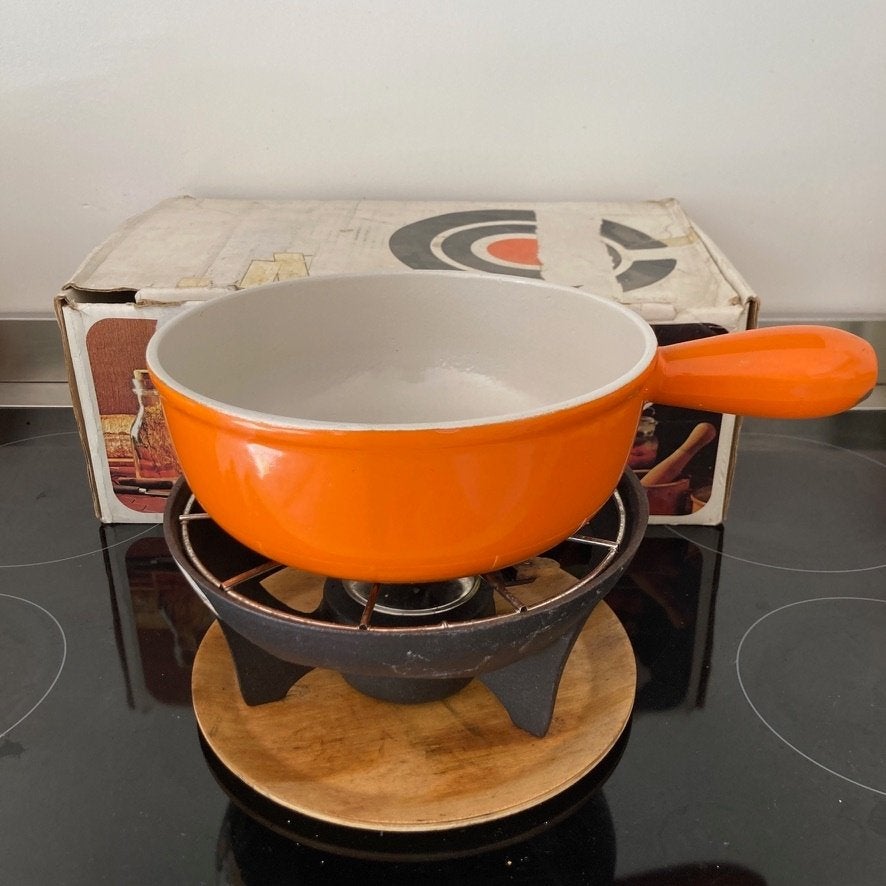 Vintage Le Creuset fonduestel, Ophalen of Verzenden, Gebruikt, Brander, Fondueset