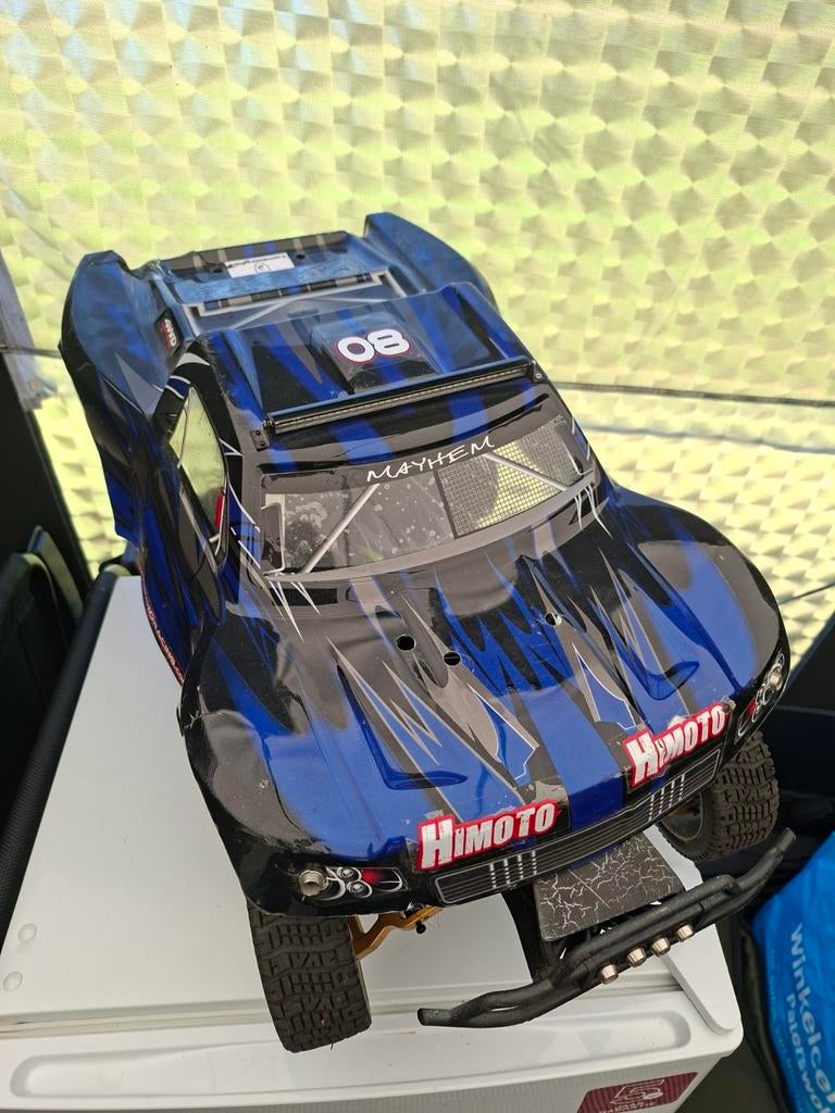 Himoto Mayhem 1:8 RC Auto met 11.1V accu en verlichting, Hobby en Vrije tijd, Modelbouw | Radiografisch | Auto's, Ophalen of Verzenden