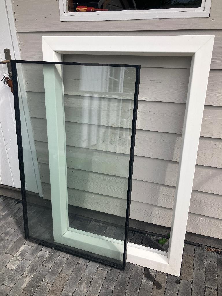 Kunststof kozijn met triple glas / HR+++, Kunststof, Gebruikt, Raamkozijn, Inclusief glas