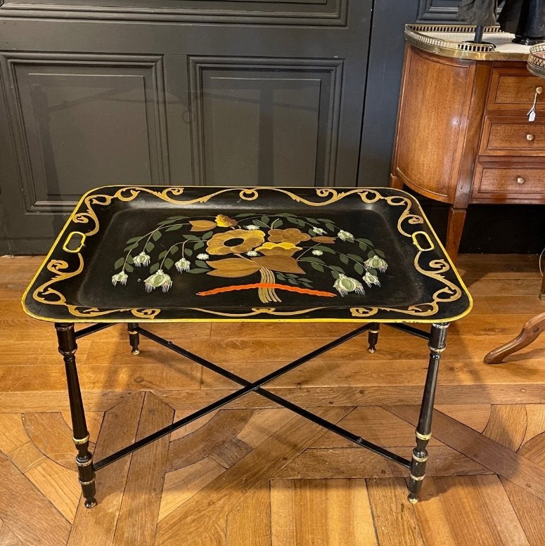 Geschilderde plaatmetalen salontafel, Ophalen of Verzenden