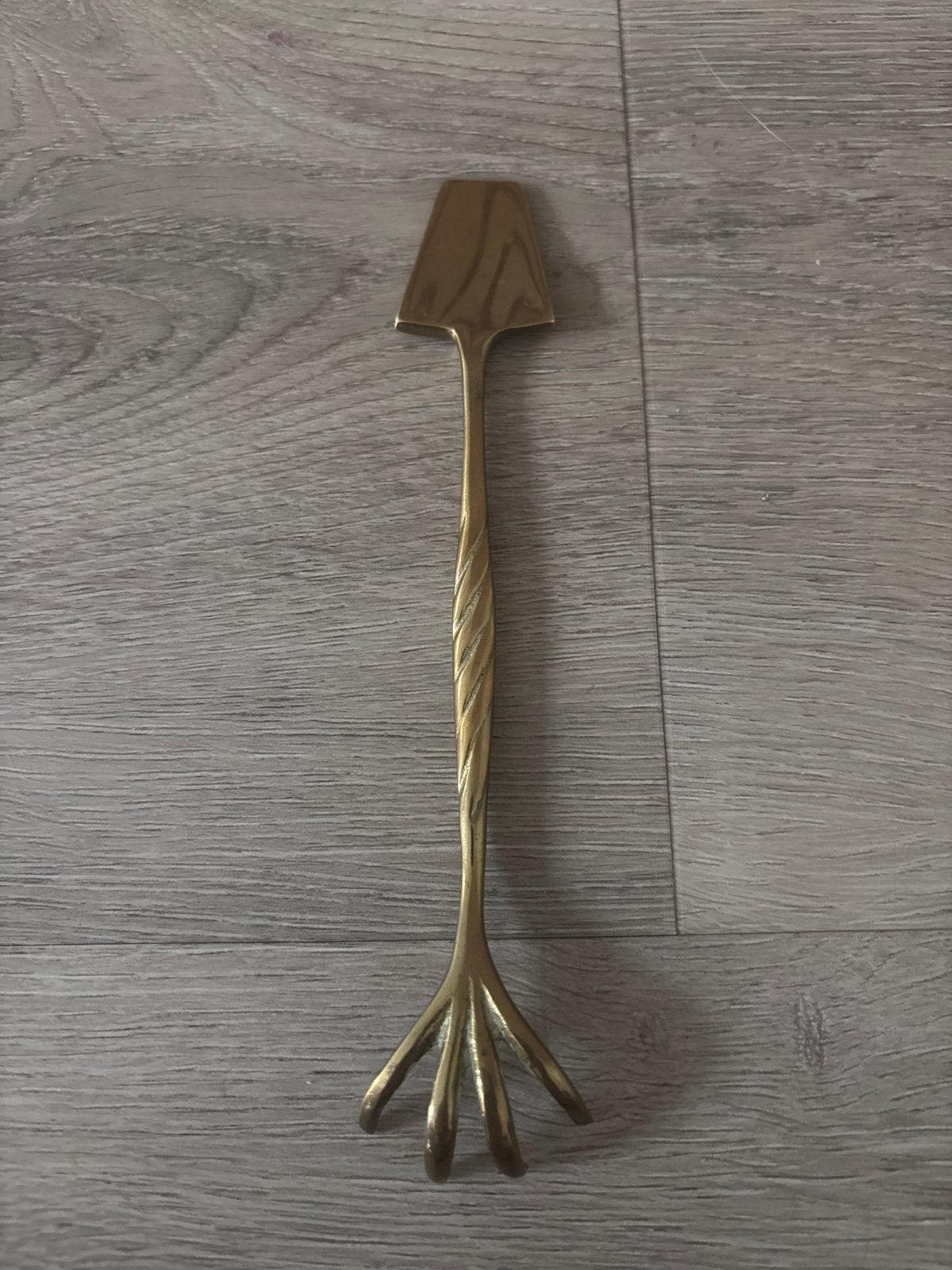 Antiek messing schep/vork combinatie, Antiek en Kunst, Antiek | Bestek, Ophalen of Verzenden