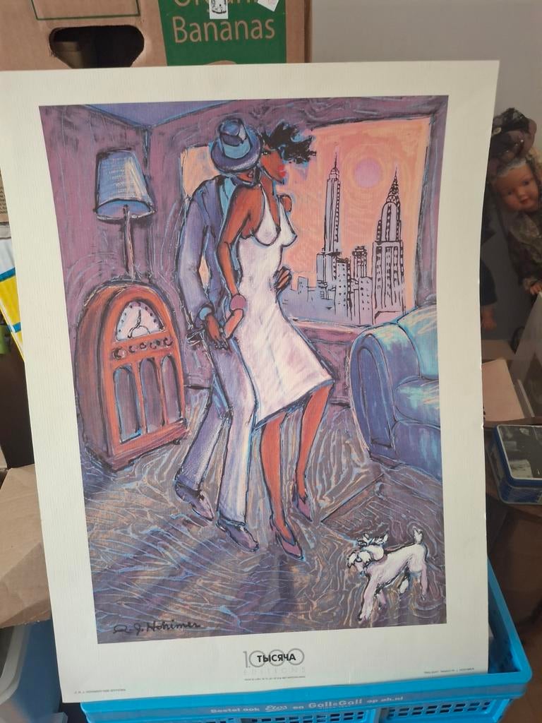 Romantische Dans in New York - Gesigneerde Print, Ophalen of Verzenden