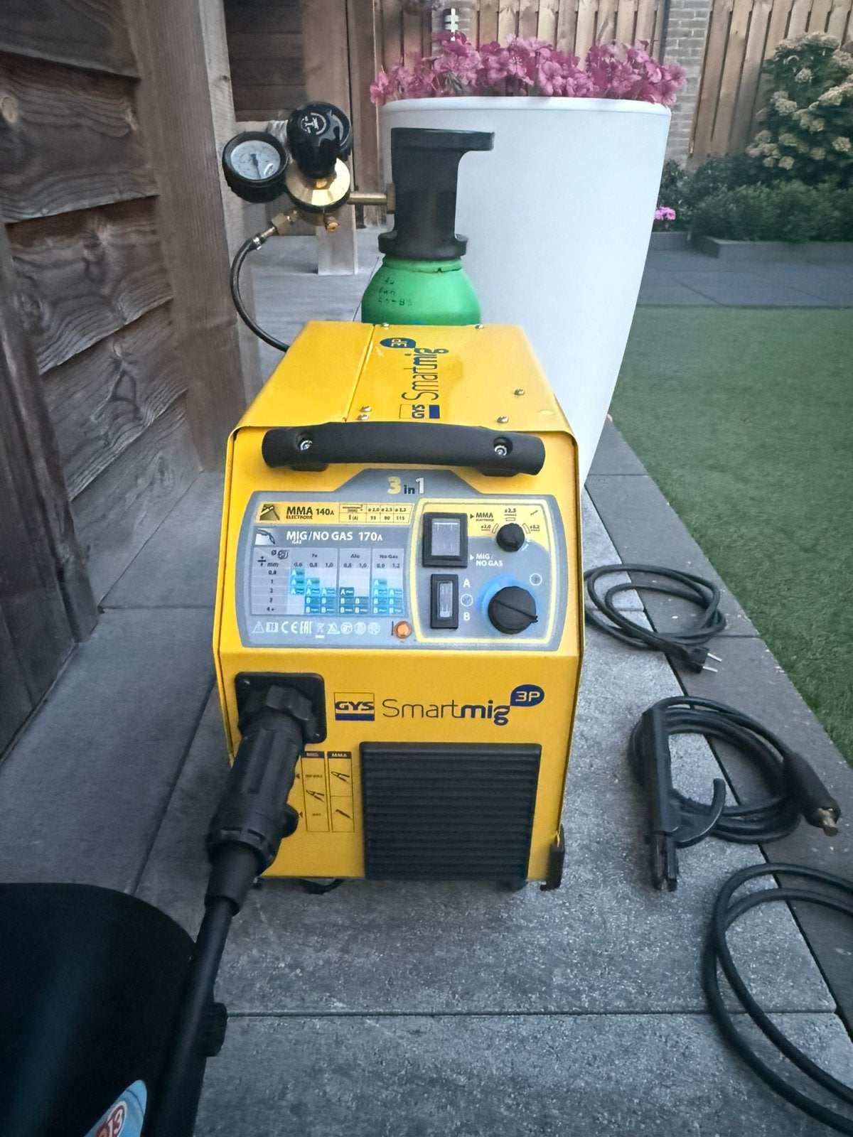 GYS SMARTMIG 3P lasapparaat MIG/MAG totale set met gasfles, Ophalen, Zo goed als nieuw