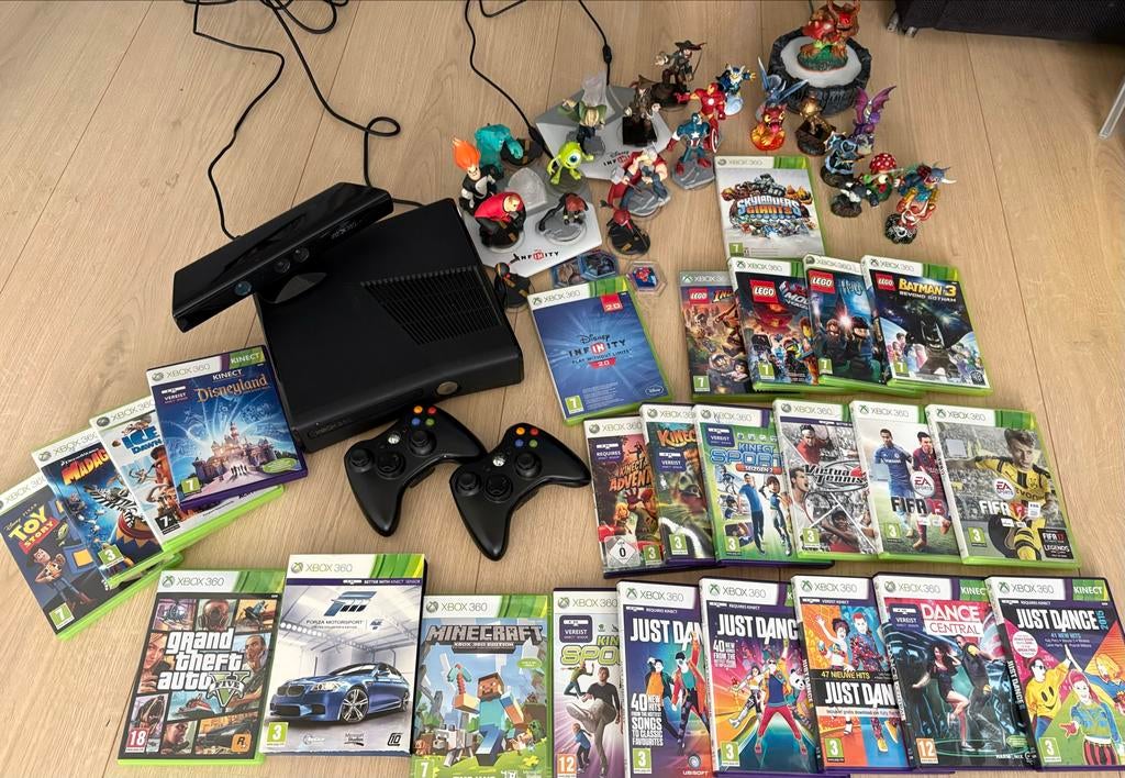 Xbox 360 met Kinect, 2 controllers en 25 games, Spelcomputers en Games, Avontuur en Actie, 2 spelers, Eén computer, Ophalen of Verzenden