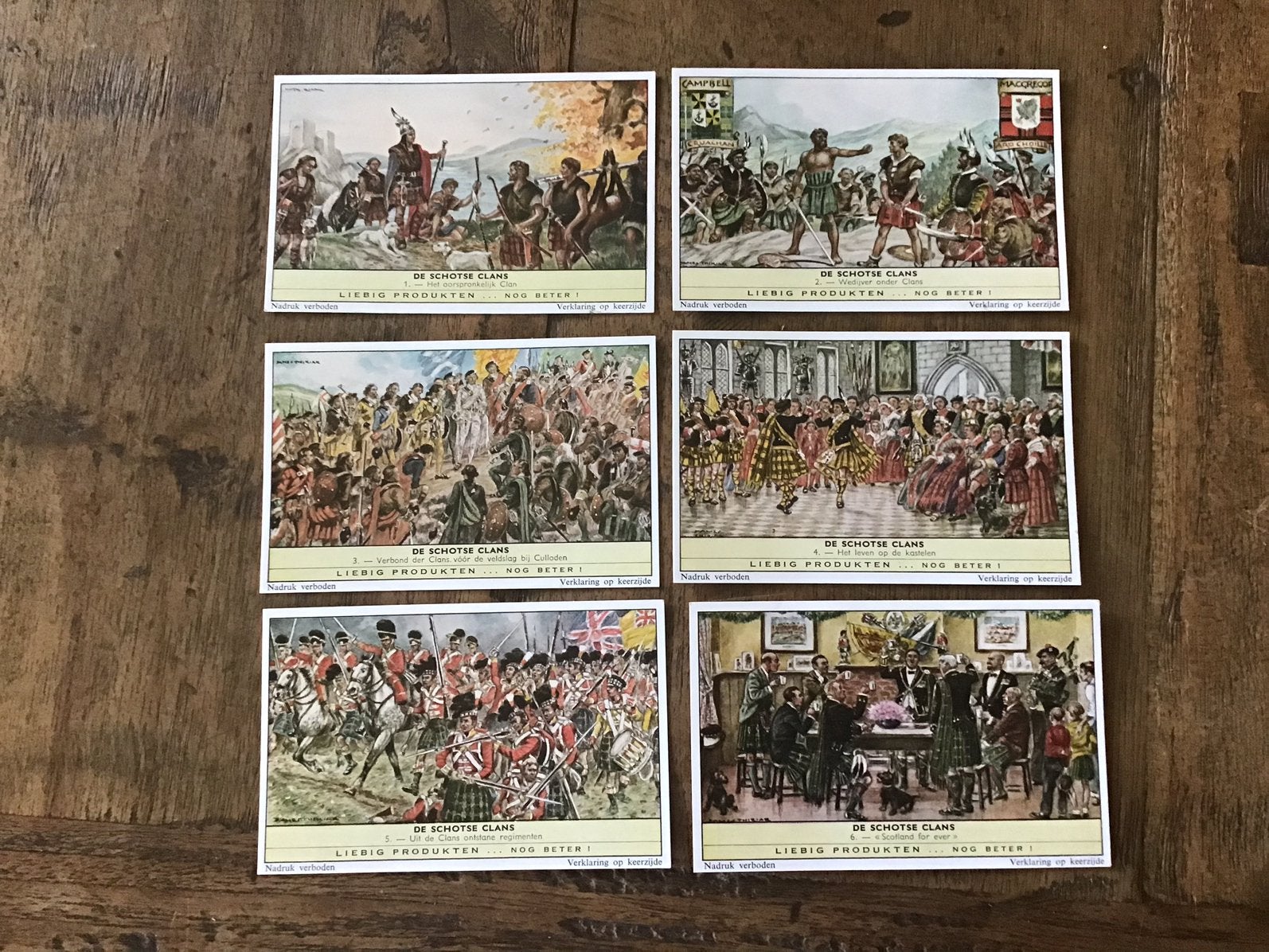 Vintage prenten chromos Liebig De schotse clans, Verzamelen, Ophalen of Verzenden, Zo goed als nieuw, Overige onderwerpen