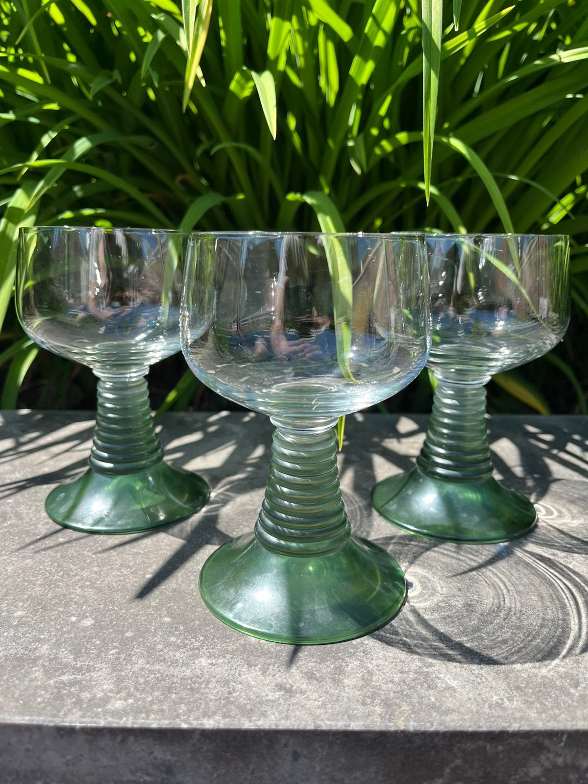 Vintage set van 3 Roemer glazen - groot formaat, Overige typen, ?, Zo goed als nieuw, ?