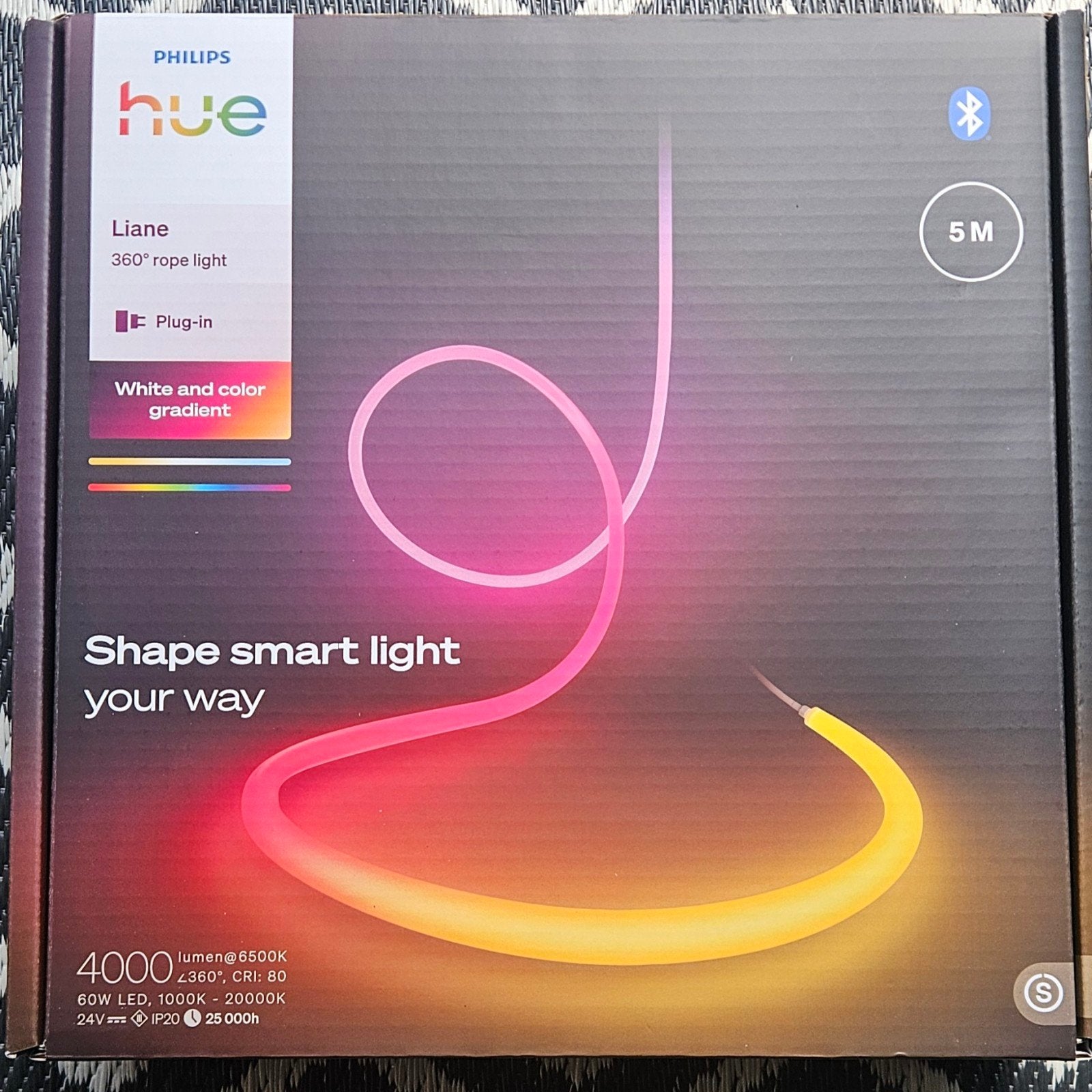 Philips Hue Liane 5M Smart Rope Light - Nieuw in doos, Kleur aanpasbaar, Ophalen of Verzenden, Nieuw, Philips Hue