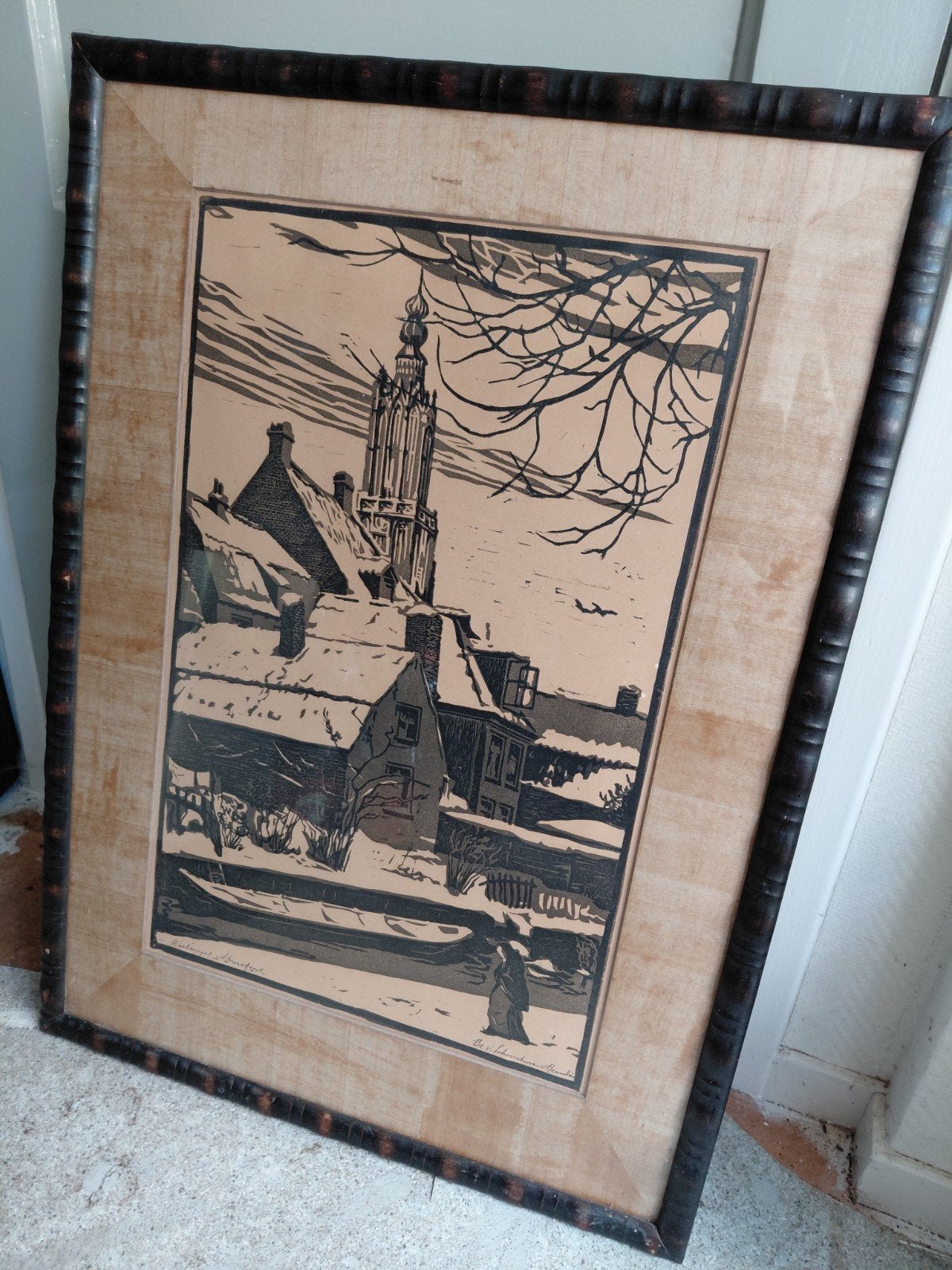 Tekening /schilderij Victor van Schoonhoven van beurden, Ophalen of Verzenden