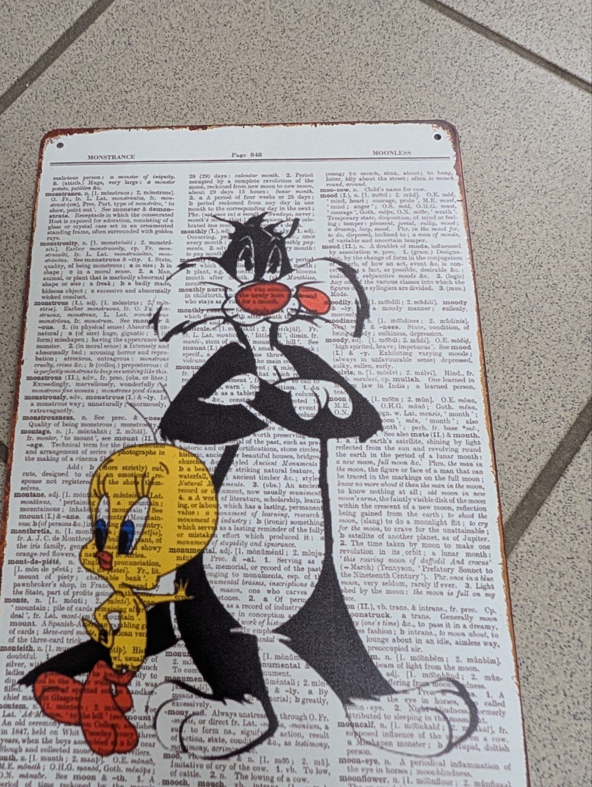 Wandbord Metaal Sylvester & Tweety 30x20cm, Huis en Inrichting, Ophalen of Verzenden, Nieuw, Metaal, Wandbord of Wandpaneel