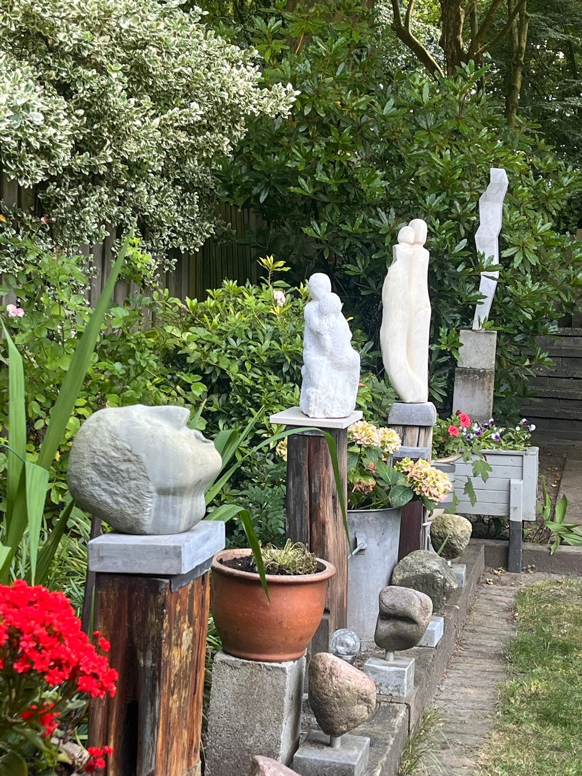 Diverse collectie marmer sculpturen voor binnen en buiten, Antiek en Kunst, Kunst | Beelden en Houtsnijwerken, Overige onderwerpen