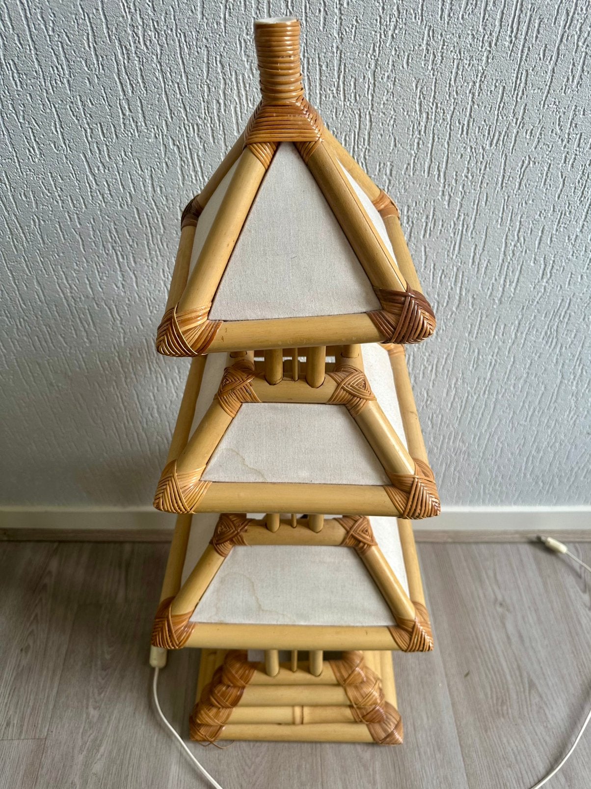 Vintage bamboe pagode lamp, Ophalen