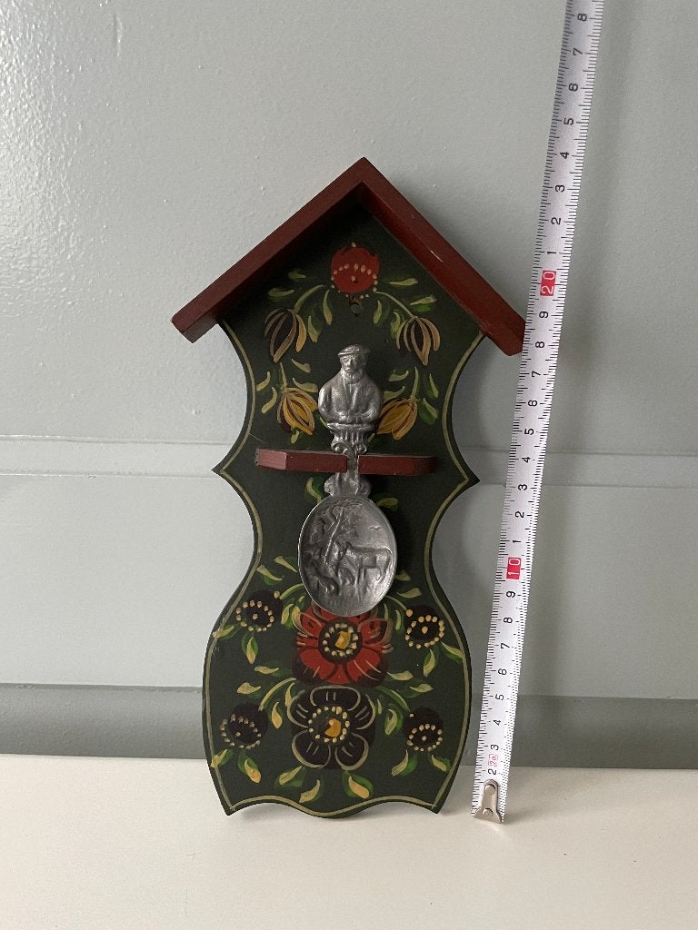 Vintage Hindelooper Lepelrek met Tinnen Pronklepel, Ophalen of Verzenden