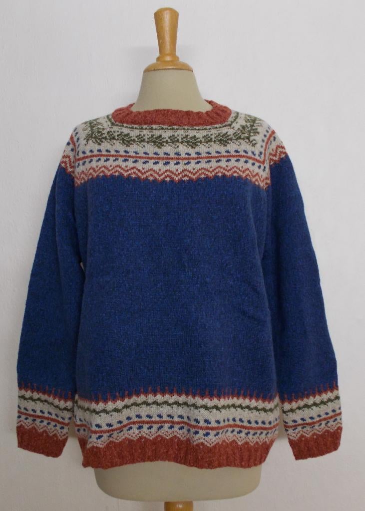 Mooie blauwe Noorse look soepele trui! XXL, Verzenden, Zo goed als nieuw, Maat 46/48 (XL) of groter, Blauw