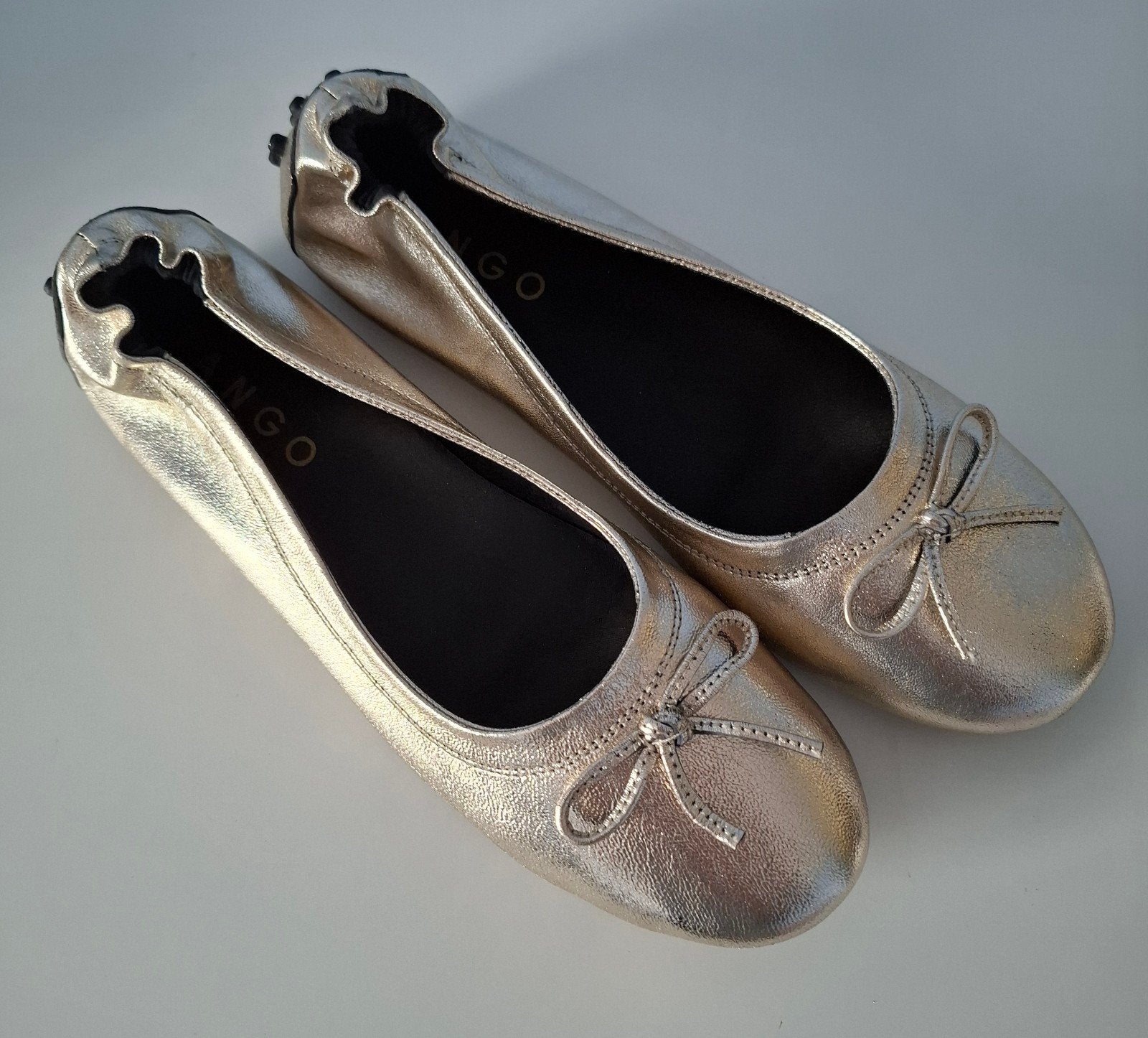 Ongedragen gouden lederen ballerina's Tango maat 41, Tango, Overige kleuren, Nieuw, Ballerina's
