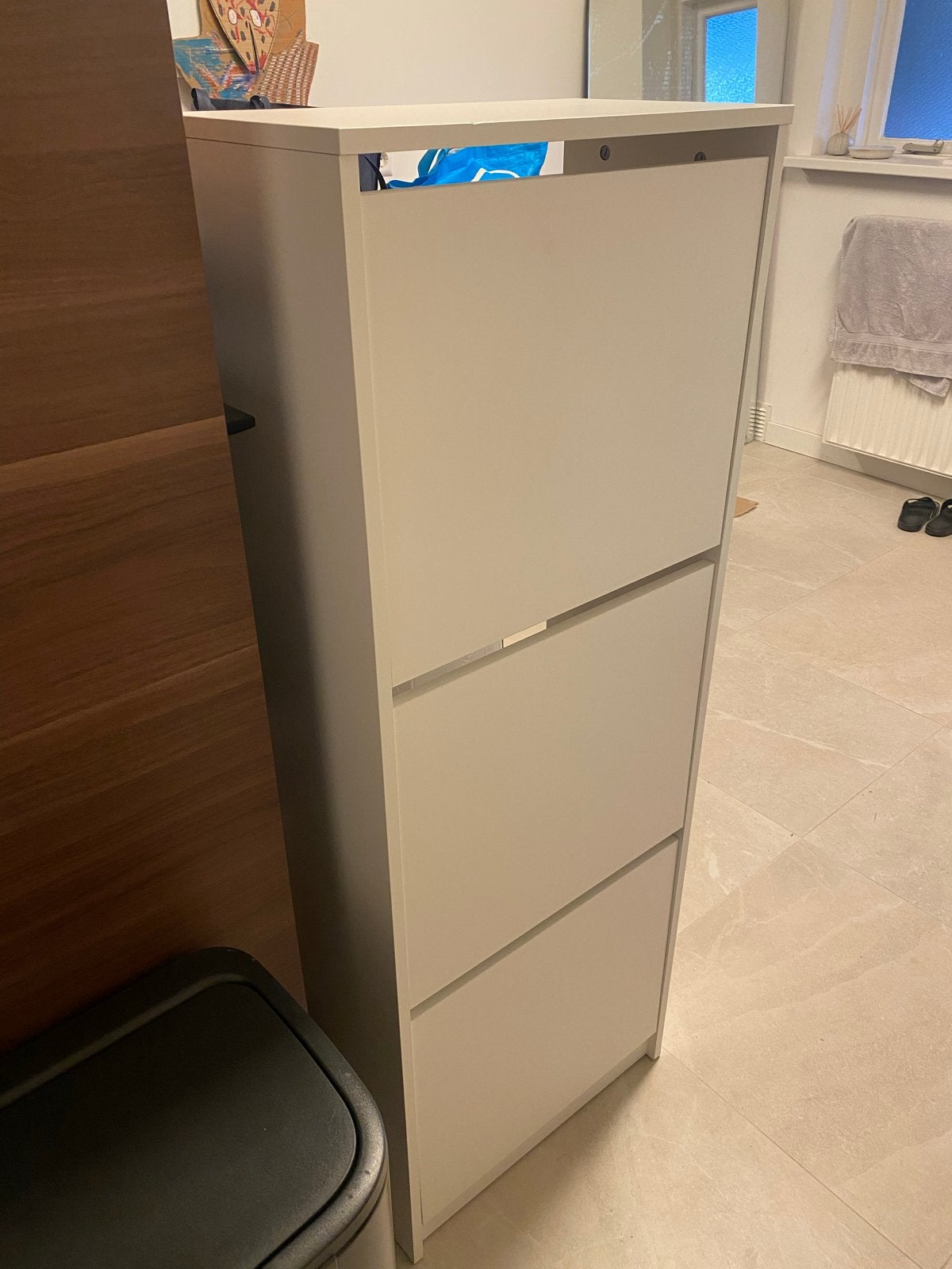 IKEA BISSA Schoenenkast met 3 vakken - Wit, Ophalen, Gebruikt