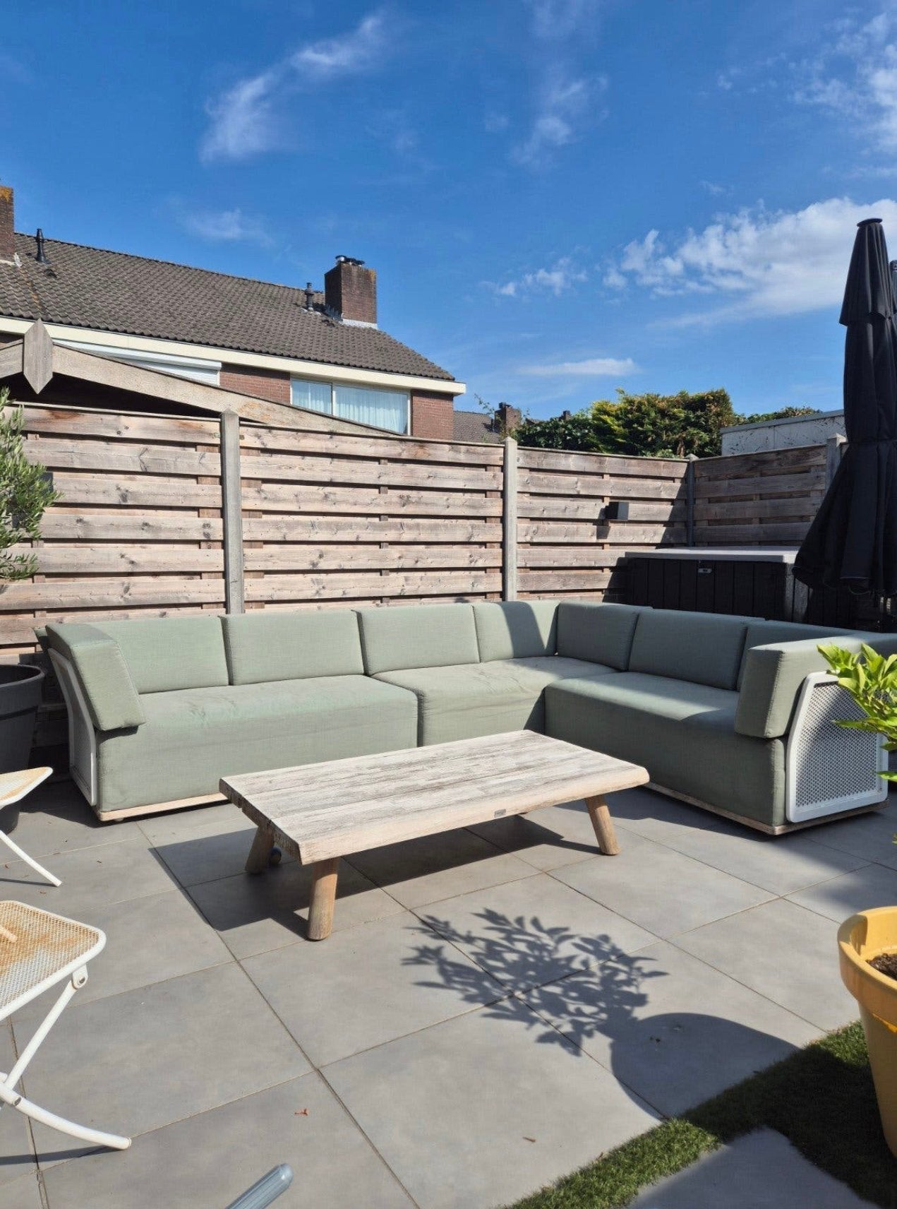 Tierra Outdoor Valkery Hoekloungebank, Ophalen, Gebruikt, 6 zitplaatsen, Teakhout