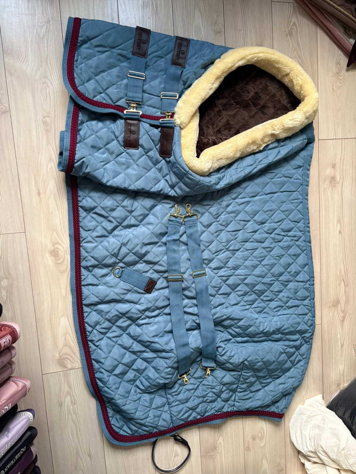 Kentucky deken blauw 6,3, Ophalen of Verzenden, Zo goed als nieuw, Blauw, Deken