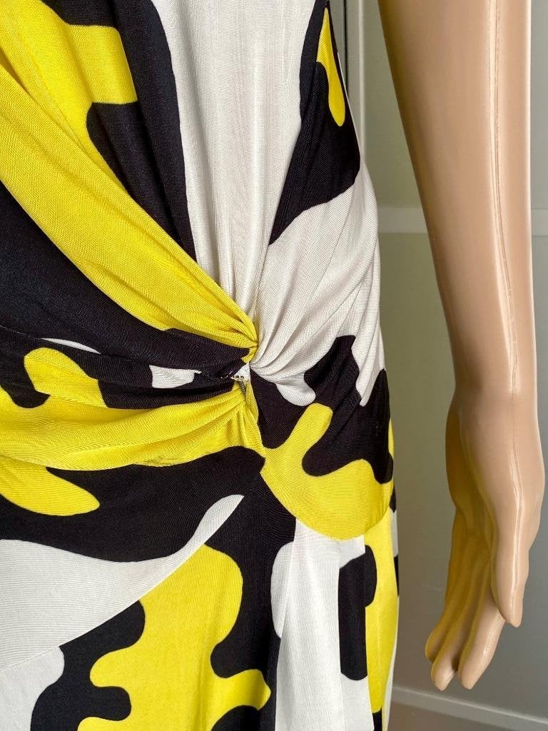 J407 PRC maat 38=M zomer jurkje jurk geel/zwart/wit, Kleding | Dames, Maat 38/40 (M), Geel, Ophalen of Verzenden, Zo goed als nieuw