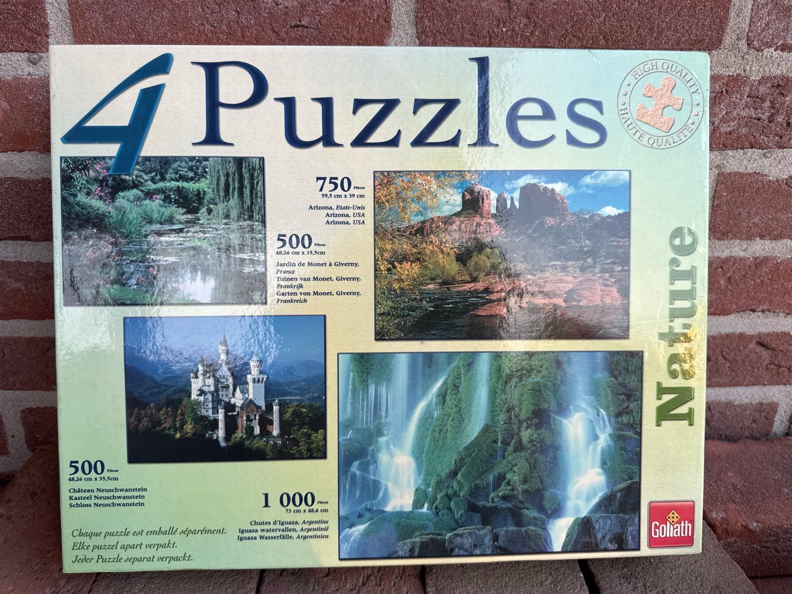 Goliath 4 Puzzels Natuur & Kastelen - 500, 750, 1000 stukjes, Ophalen of Verzenden, 500 t/m 1500 stukjes, Zo goed als nieuw, Legpuzzel