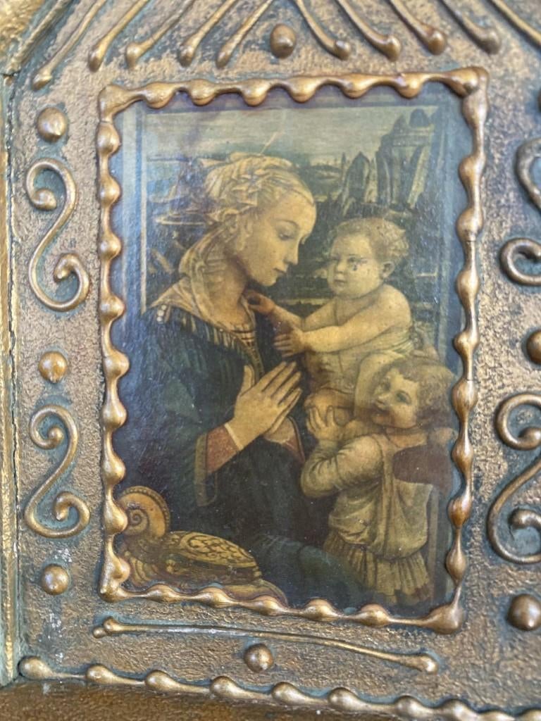 2 Vintage Florentijnse drieluik iconen, Antiek en Kunst, Ophalen of Verzenden