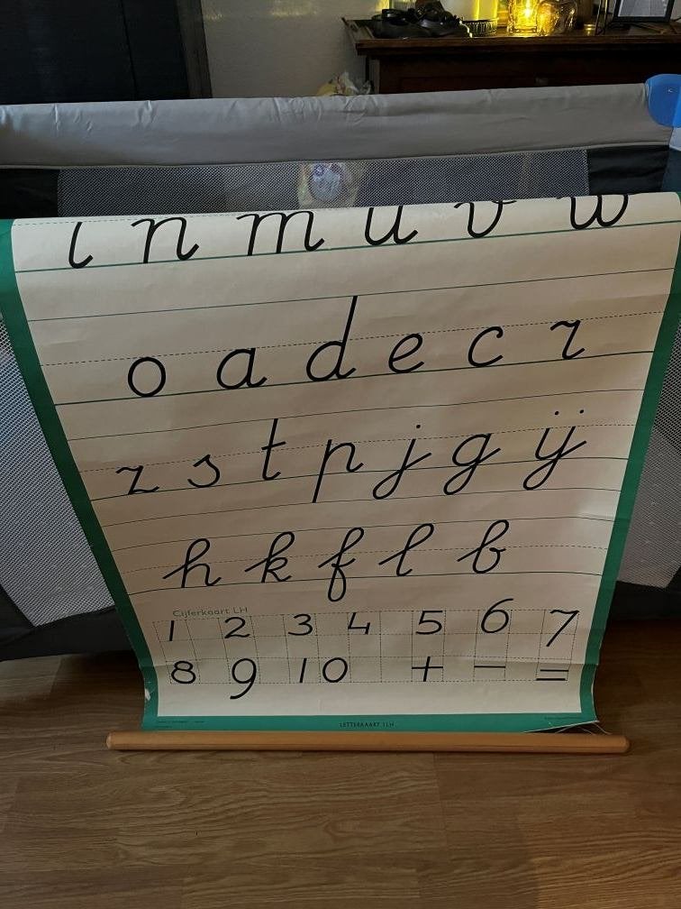 Vintage Letterkaart / Cijferkaart Wolters-Noordhoff, Ophalen of Verzenden, Overige thema's