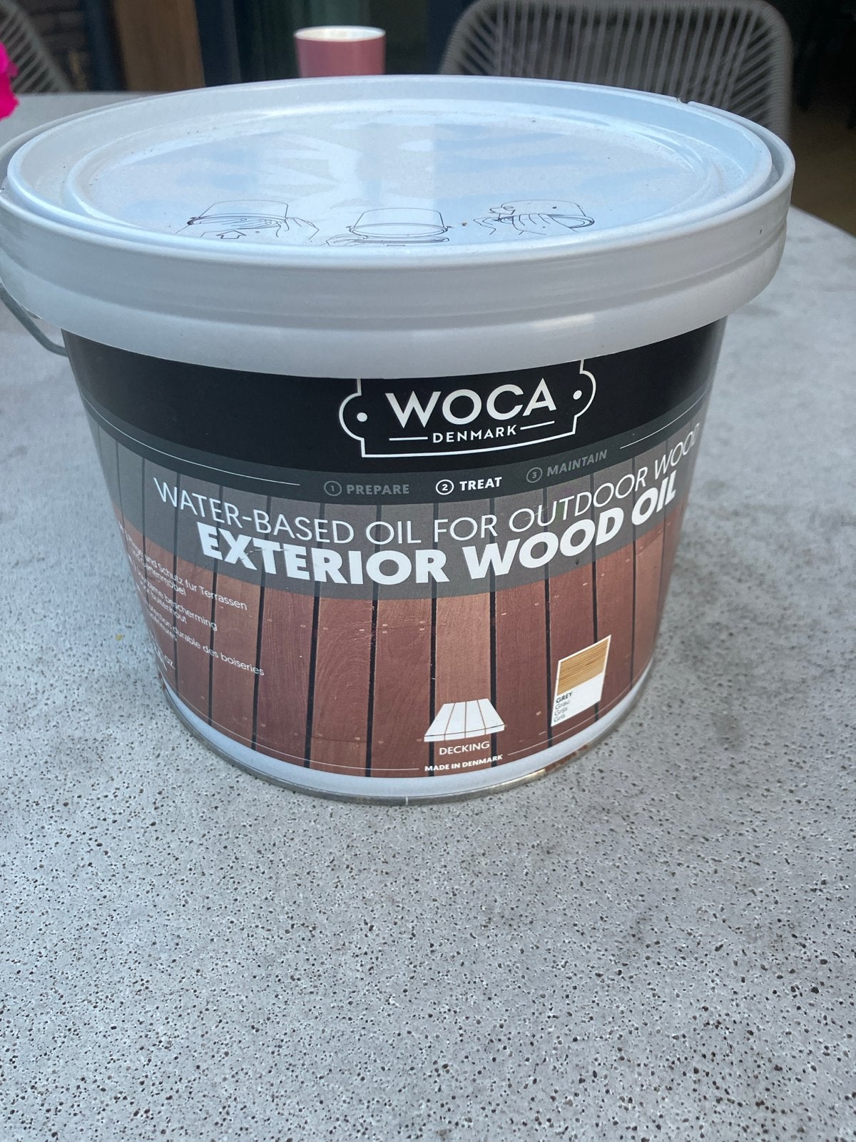 Woca Exterior Wood Oil Grijs 2,5L - Ongeopend, Nieuw, Beits, Ophalen of Verzenden, Grijs