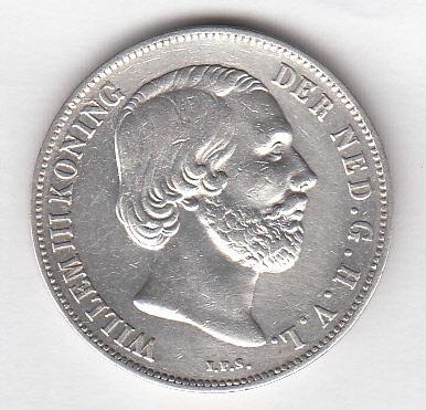 Willem III - 1 gulden 1854 Pr -Sch.607, Verzenden, Koning Willem III, 1 gulden, Zilver