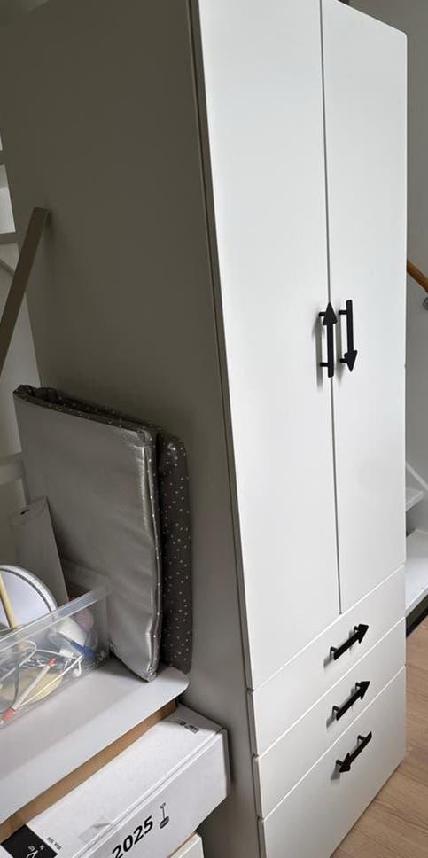 Witte ikea kinderkledingkast met lades en deuren, Ophalen, Minder dan 50 cm, Gebruikt, Met lade(s)