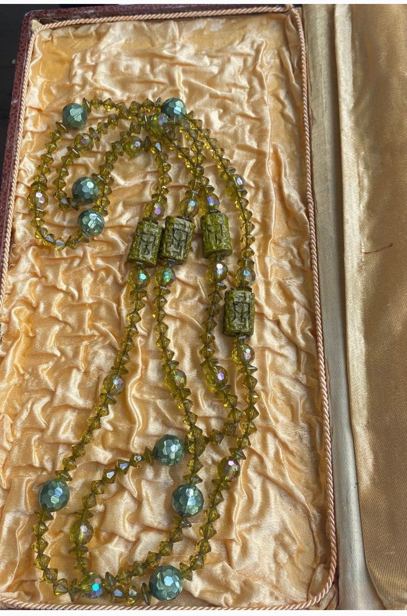 Vintage leuke lange lucite-kunststof ketting 160 cm, Ophalen of Verzenden