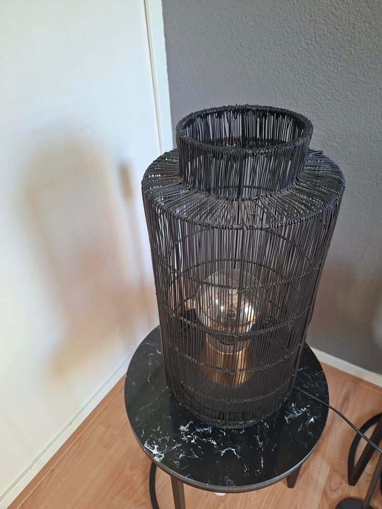 Light and living 2 stuks draadlampen zwart met goud, Ophalen, Hout, Houtkachel