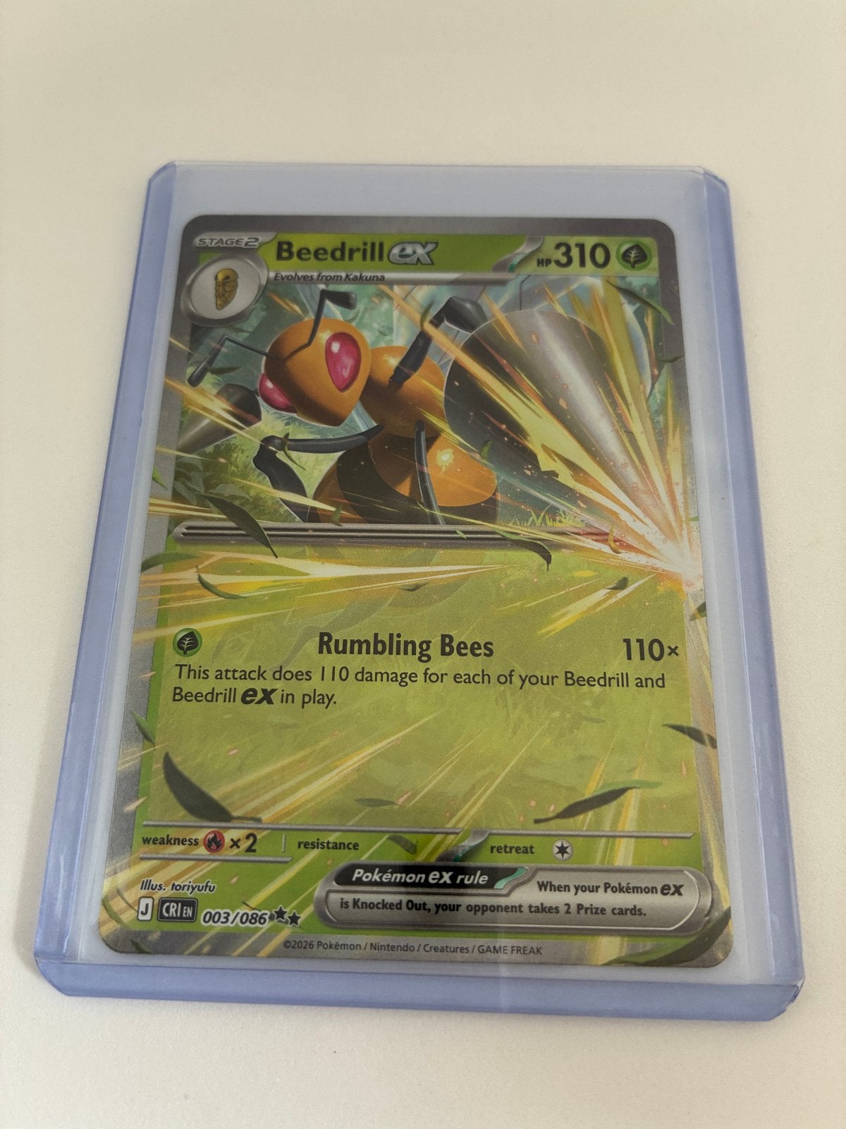 Beedrill ex 003/086 NM - Pokémon kaart, Ophalen of Verzenden, Zo goed als nieuw, Losse kaart