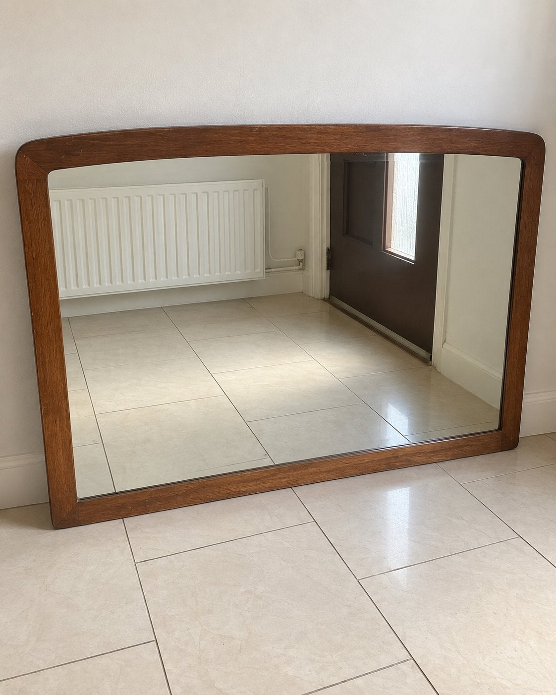 Grote houten spiegel 130 x 92 cm vintage, Ophalen, Gebruikt, 125 cm of meer, Minder dan 100 cm