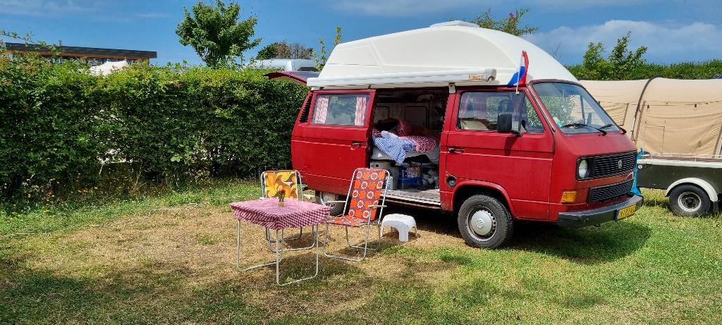 VW T3 Hoogdak Camper 1985 | Harde & Complete Basis, Buscamper of Camperbus, Reservewiel, Volkswagen, Particulier