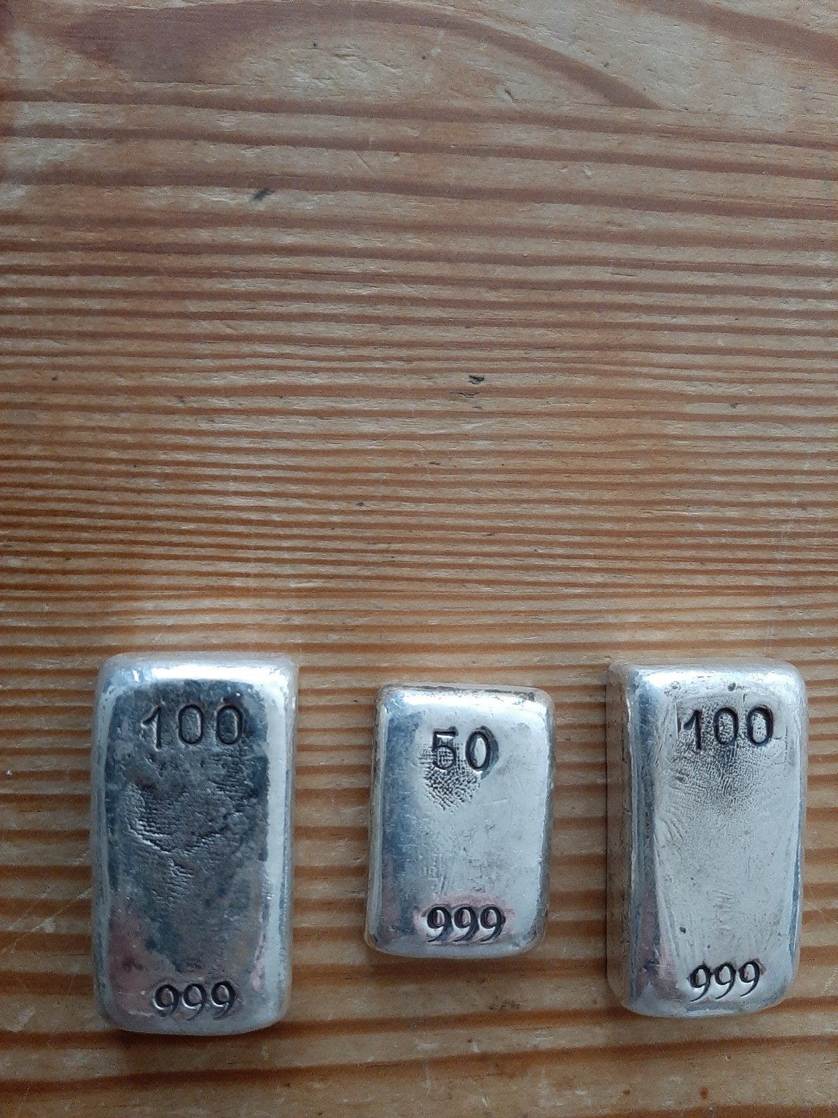 3 zilver baren, Postzegels en Munten, Ophalen of Verzenden, Zilver