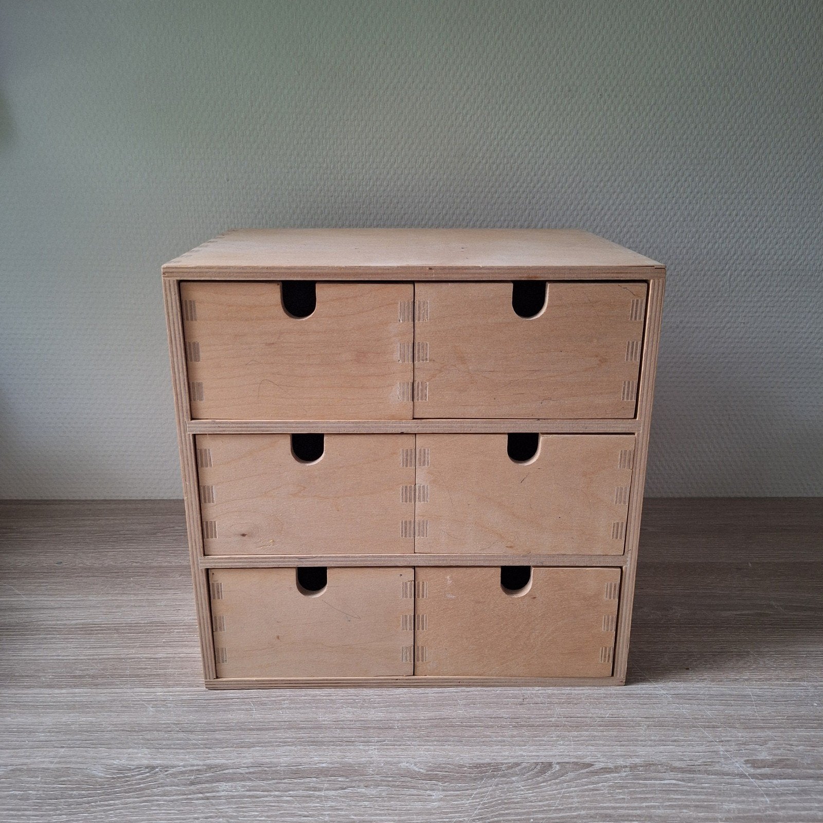 Vintage Ikea Moppe houten mini ladekast 28,5x20,5x28,5 cm., Ophalen of Verzenden, Zo goed als nieuw