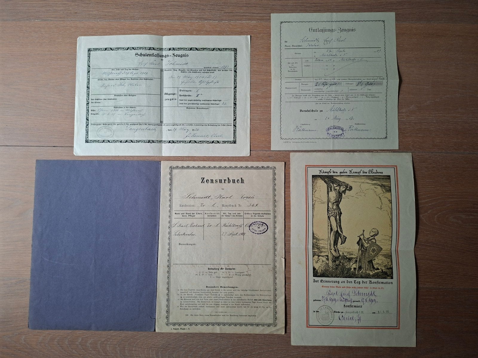 Antieke documenten 1924 Duits familie Schmidt uit Langenbach, Verzenden