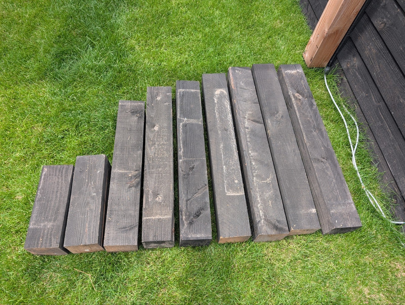 Douglas balk 15x15 geïmpregneerd, Ophalen, Gebruikt, Hout