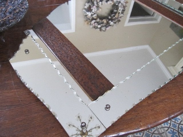 Vintage spiegel, iets verweerd 76 x 51 cm, Huis en Inrichting, Woonaccessoires | Spiegels, Ophalen, Zo goed als nieuw, 75 tot 100 cm